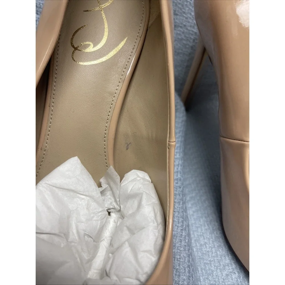Sam Edelman Antonia Beige Blush Pointed Toe Slip On Slim Heel Fashion Pumps 8